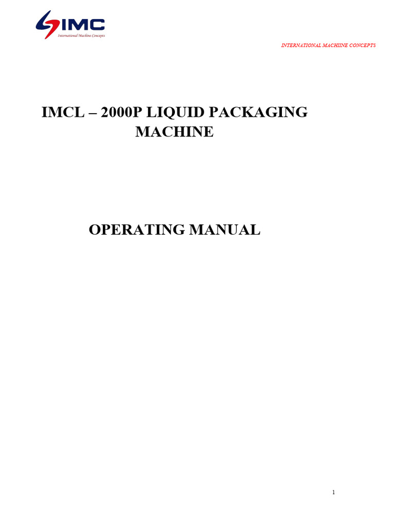 IMCL-2000P Liquid Packaging Manual | PDF | Liquids | Pump