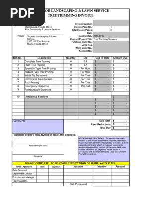 landscaping invoice 12