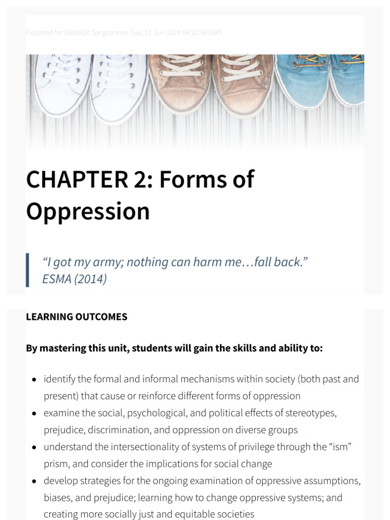 Understanding Forms of Oppression | PDF | Discrimination | Social ...