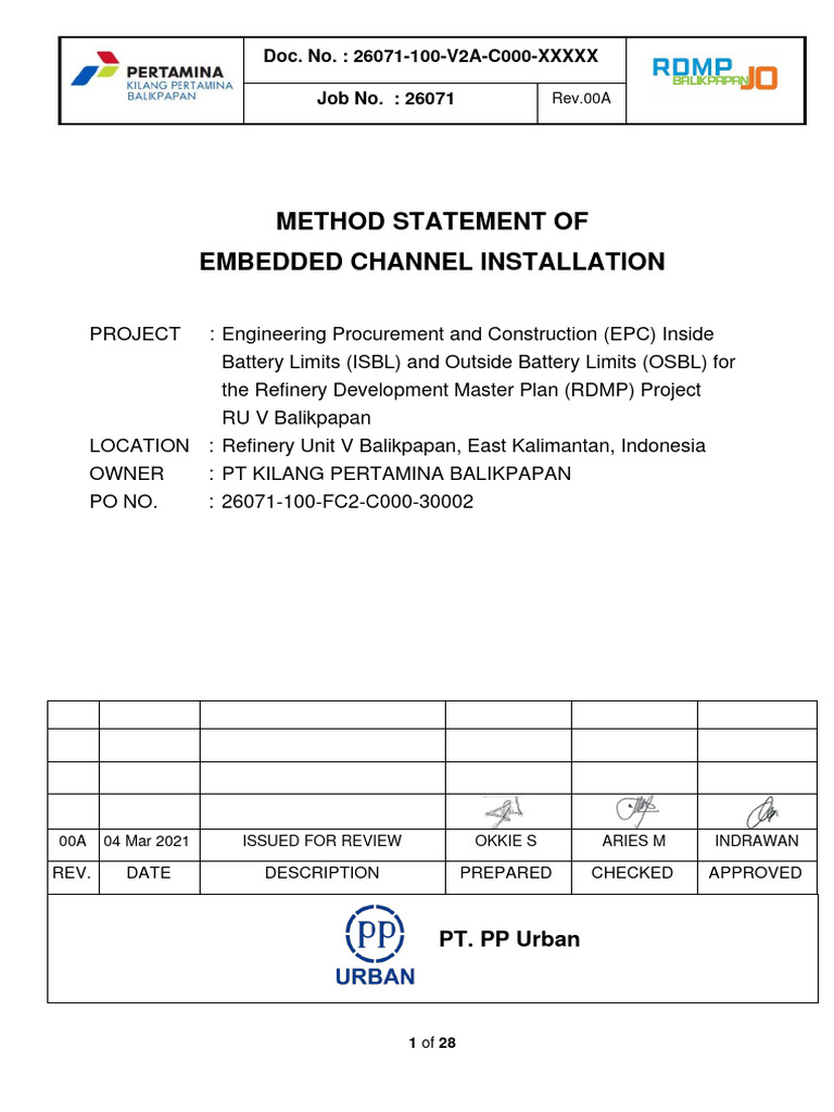 Embedded Channel Installation Method | PDF | Concrete | Scaffolding