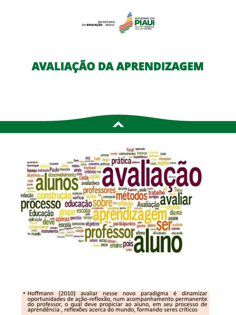 Sistema de Avaliação da Aprendizagem | PDF | Pedagogia | Aprendizado