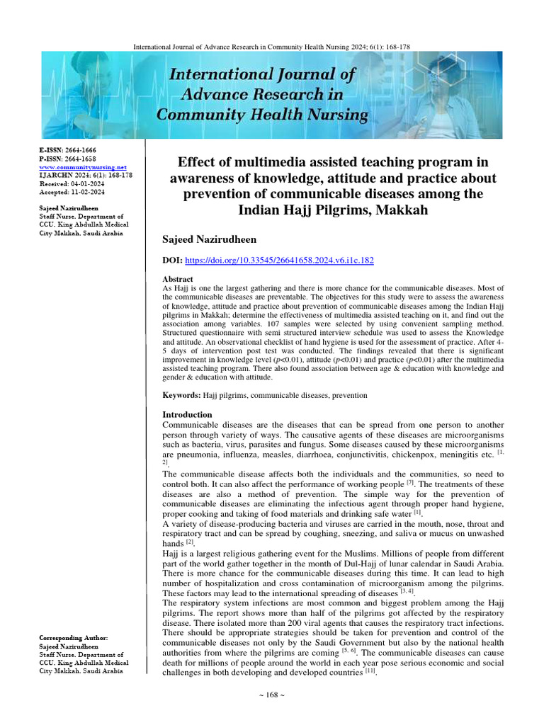 Effect of Multimedia Assisted Teaching Program in Awareness of ...