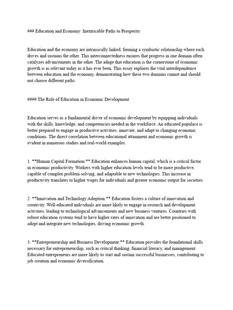 Education's Impact on Economic Growth | PDF | Economic Growth ...