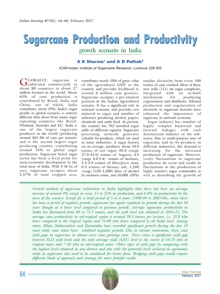 Ojsadmin 16 Sugarcane Production Pdf Sugarcane Agriculture
