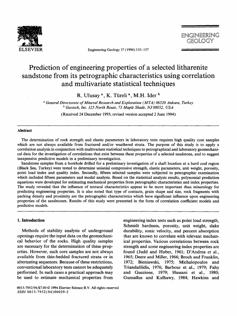 Predicting Litharenite Sandstone Properties | PDF | Regression Analysis ...