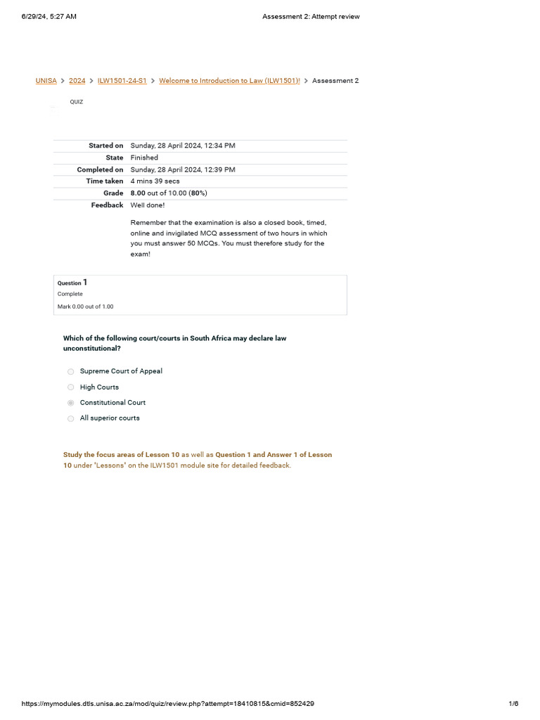 ILW1501 Exam Papers and Memos Guide | PDF | Separation Of Powers ...