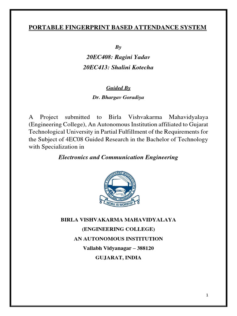 Portable Fingerprint Attendance System | PDF | Liquid Crystal Display ...