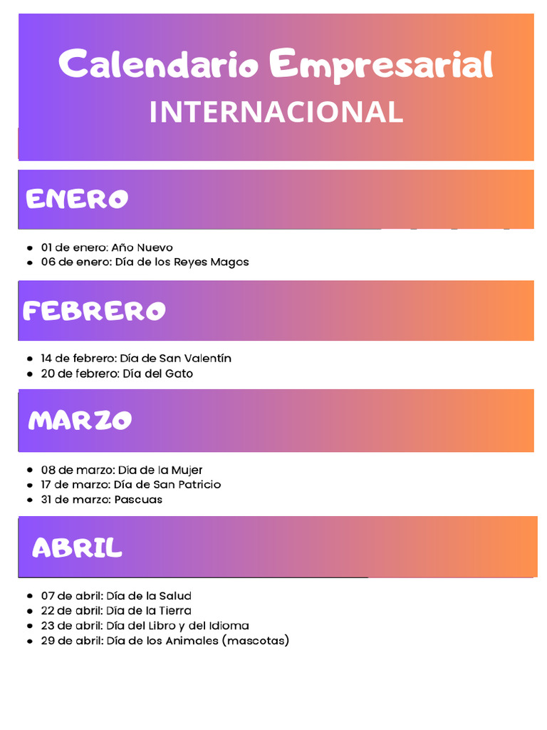 REGALO #1 Calendario Empresarial | PDF