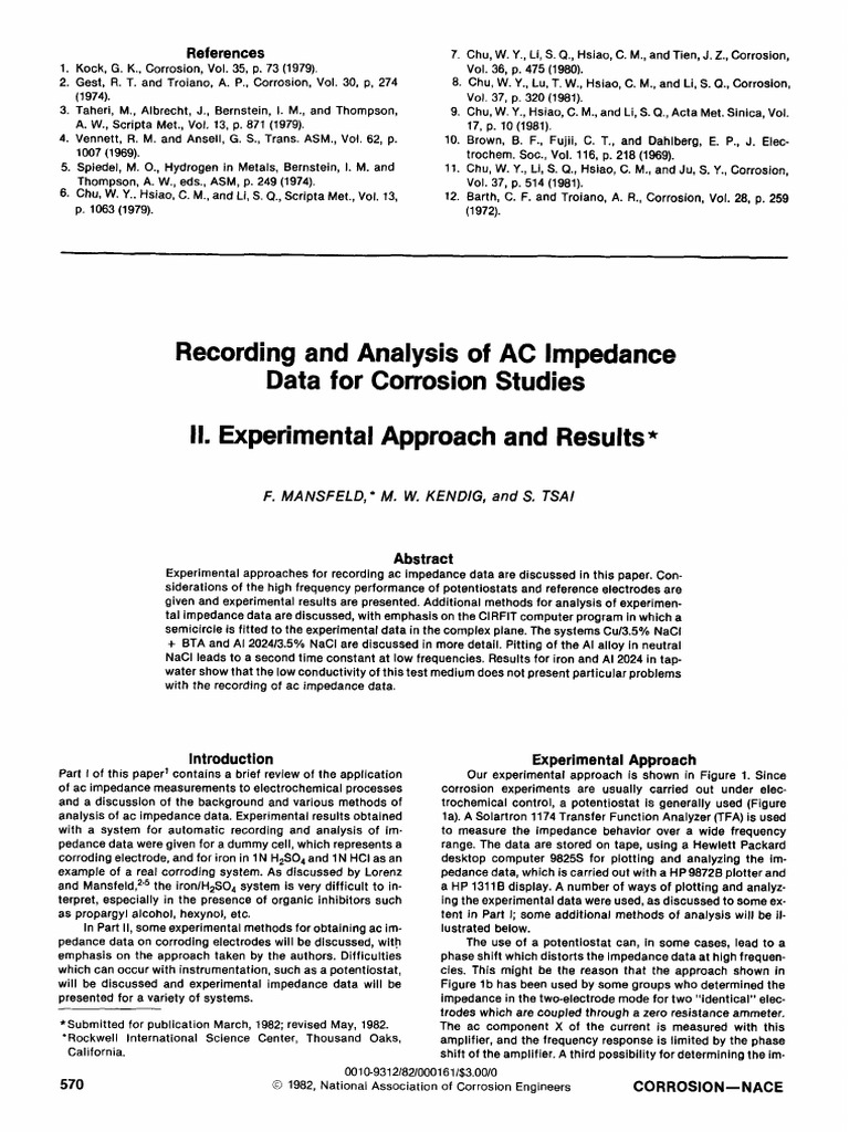Impedance Mansfeld | PDF | Capacitor | Electrical Impedance