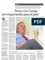 Los Beneficios Con Conga Son Importantes para El País