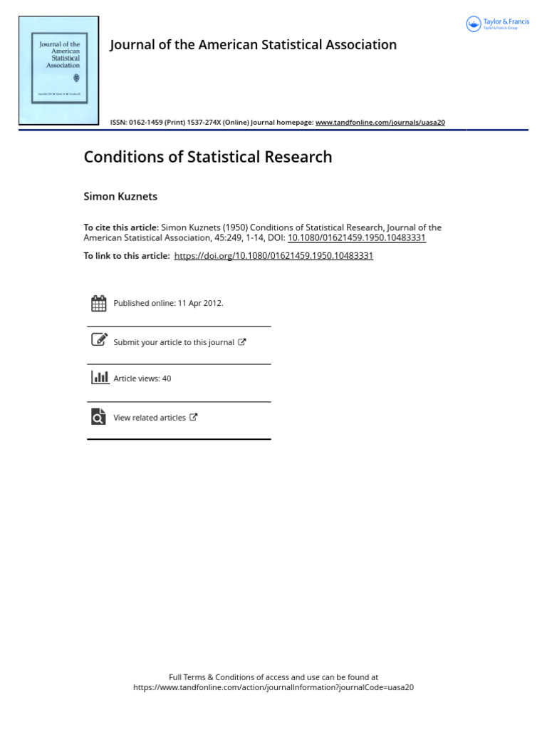 Conditions of Statistical Research | PDF | Statistics | Data
