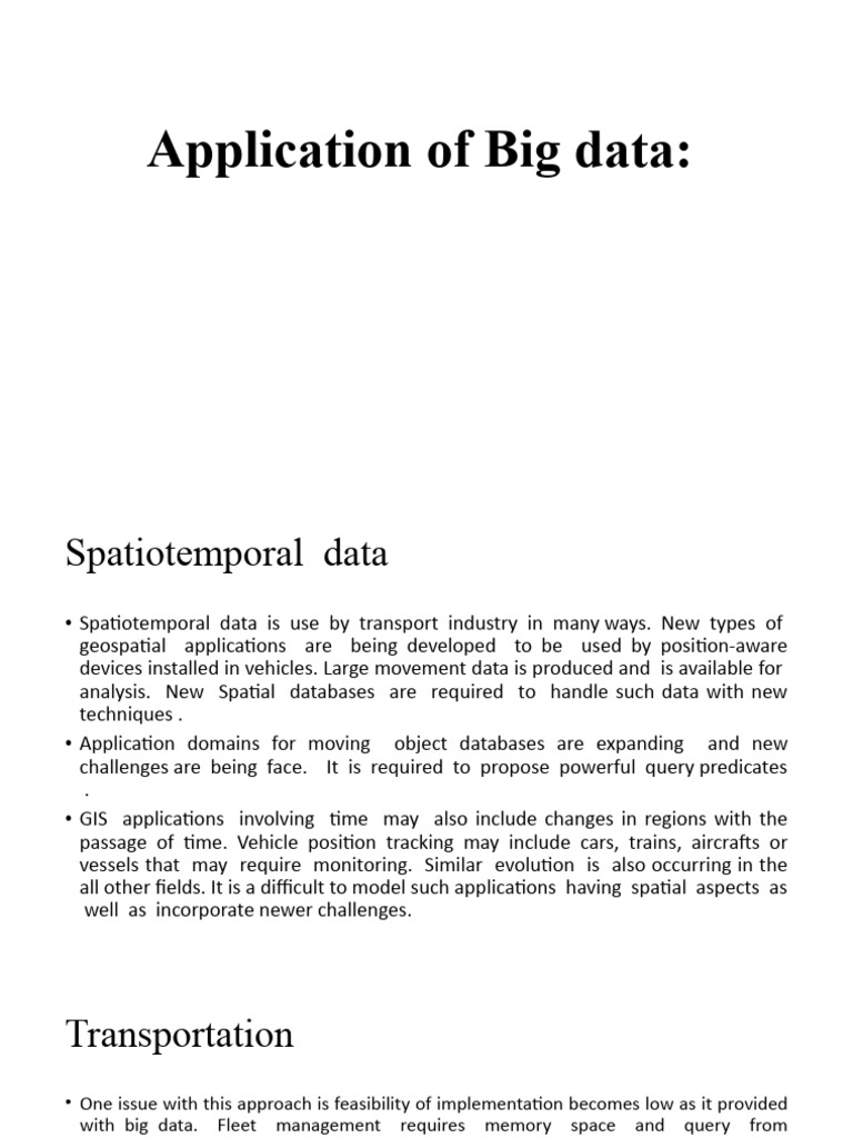 Big Data in Transport & Beyond | PDF | Big Data | Analytics