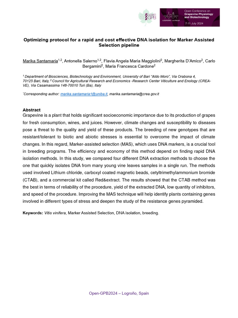 Optimizing Protocol For A Rapid and Cost Effective DNA Isolation For ...