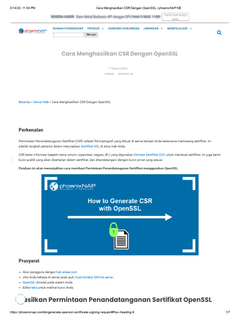 Cara Membuat CSR dengan OpenSSL | PDF