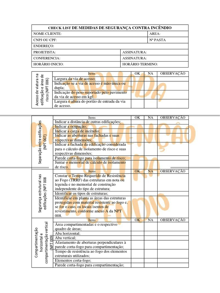 Checklist de Segurança Contra Incêndio | PDF | Bomba