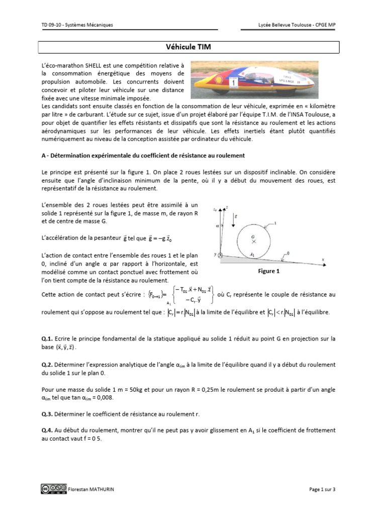 Étude des Systèmes Mécaniques du Véhicule TIM | PDF | Centre d'inertie ...