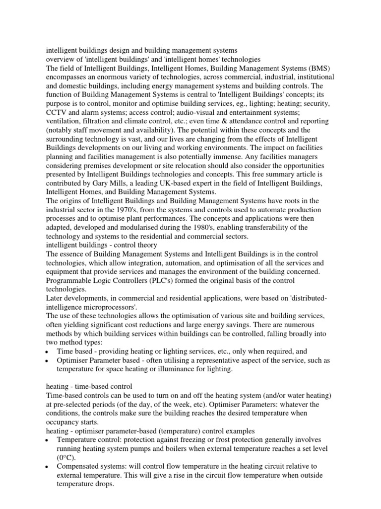 Intelligent Interiors in Building Management | PDF | Building ...