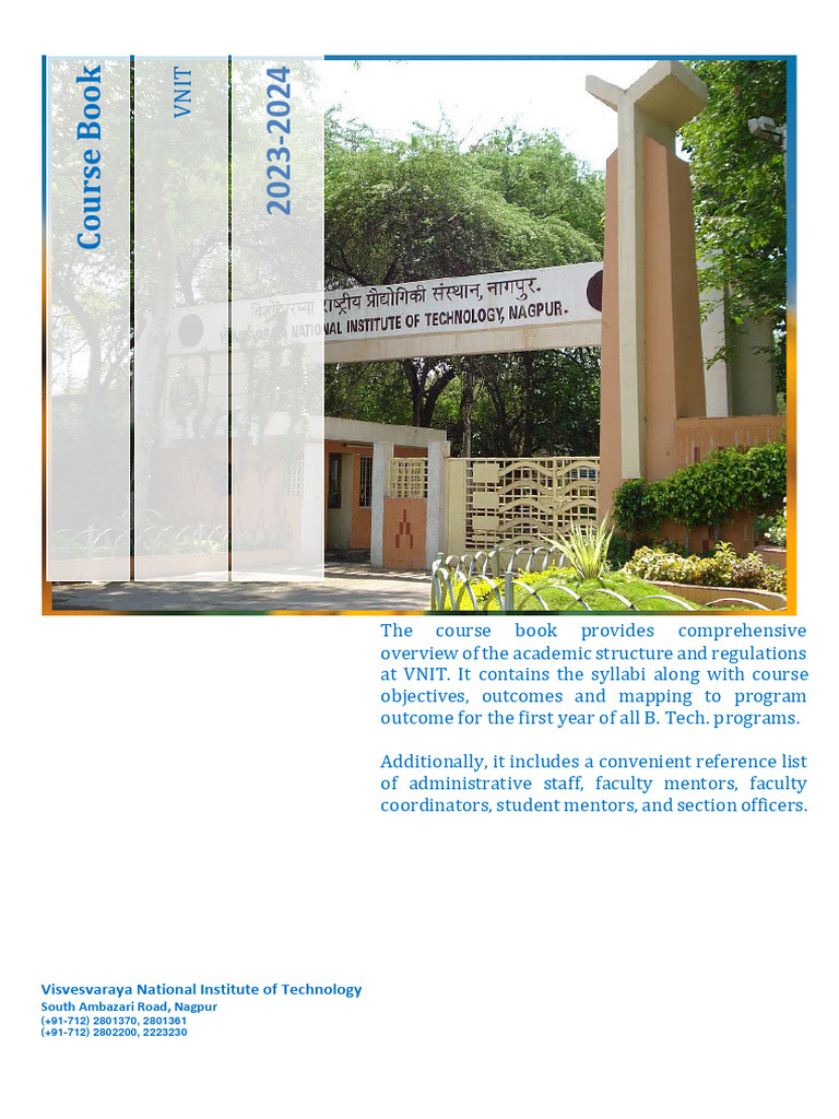 VNIT B.Tech Course Book 2023-24 | PDF | Force | Bending