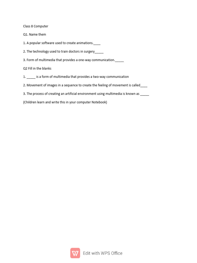 Class 8 Computer | PDF