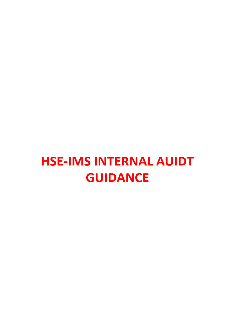 HSE Integrated Management System - Internal Audit Guidance | PDF ...