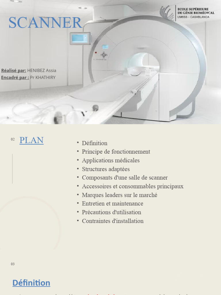 Principe et applications du scanner médical | PDF | Tomodensitométrie ...