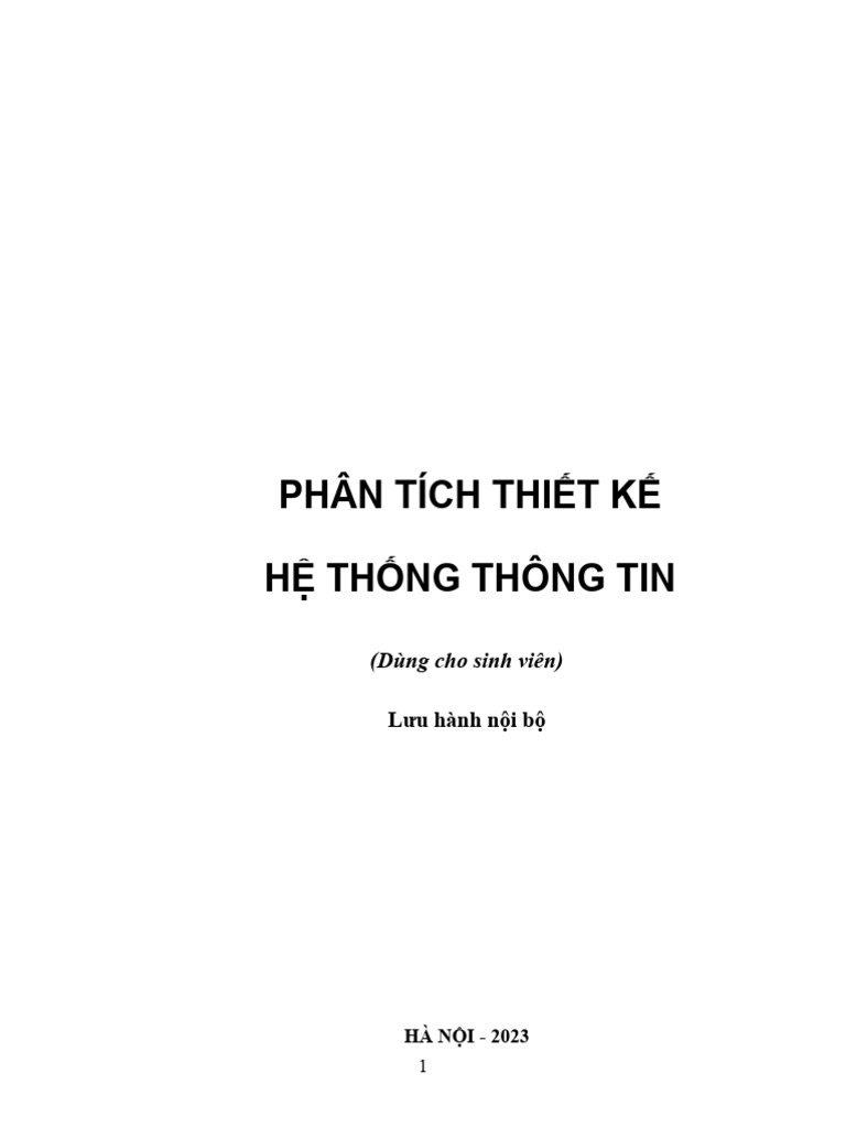 Phan Tich Thiet Ke He Thong Thong Tin | PDF