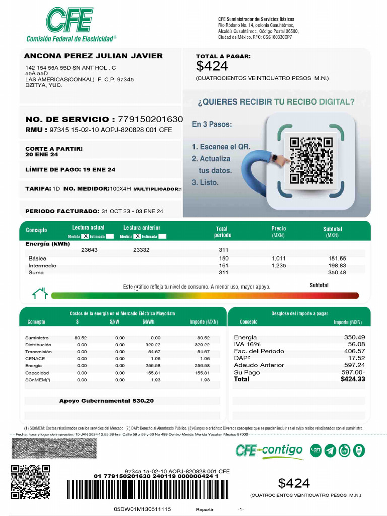 No. de Servicio:: Ancona Perez Julian Javier | PDF, image size:768x1024