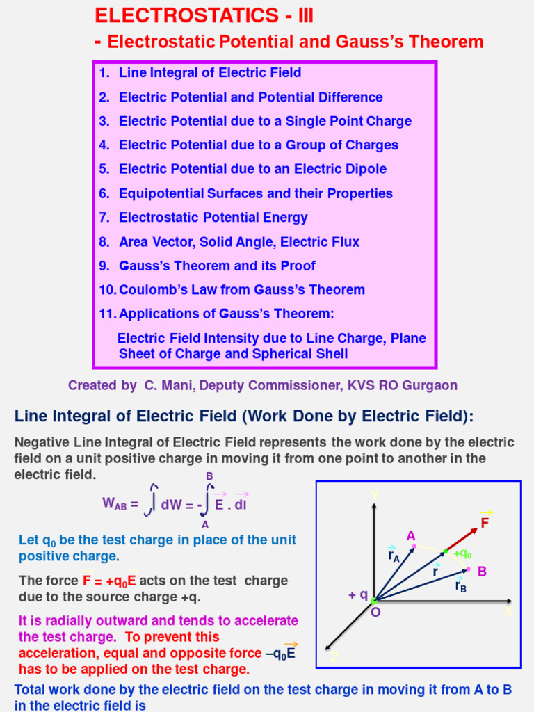 Electrostatics 3 1 Pdf Electric Field Flux