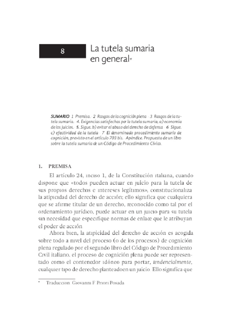 Tutela Sumaria: Características y Proceso | PDF | Demanda judicial | Juez