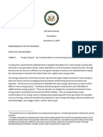 Vice President Memo on Clean Energy Economy December 2009