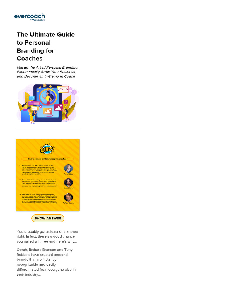 The Ultimate Guide To Personal Branding For Coaches Page | PDF | Brand ...