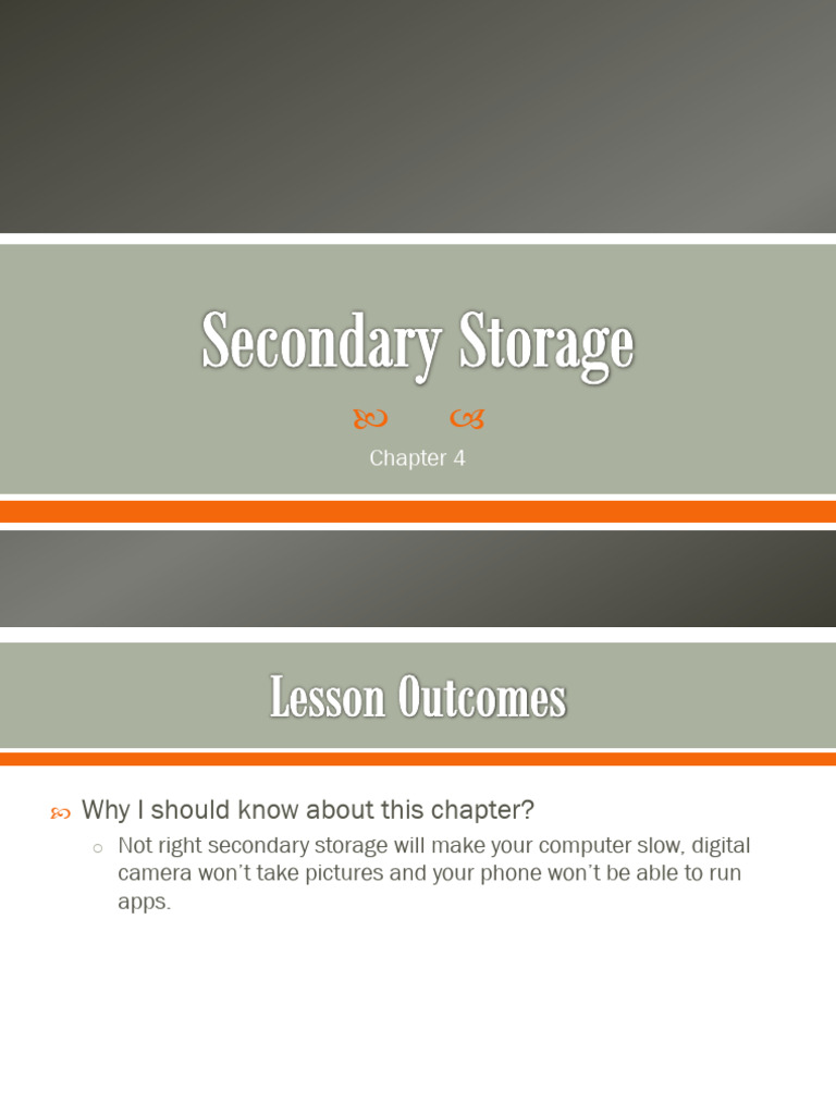 Chapter 4 - Secondary Storage! | PDF | Computer Data Storage | Hard ...