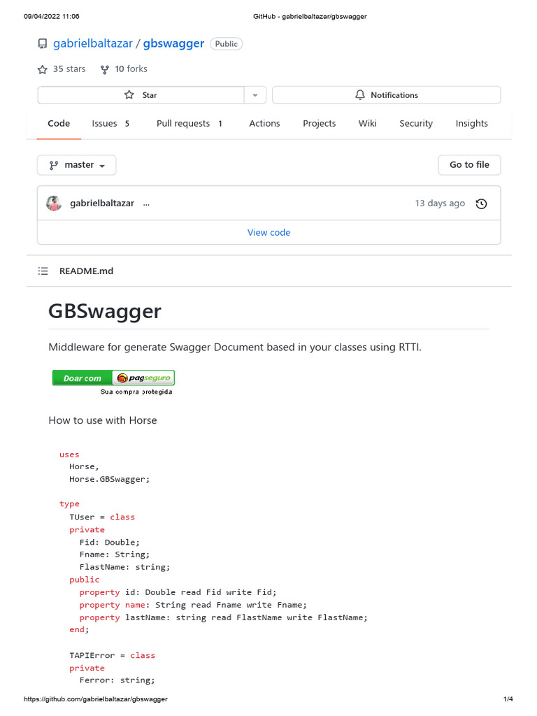 GitHub - Gabrielbaltazar - Gbswagger | PDF | Information Technology ...