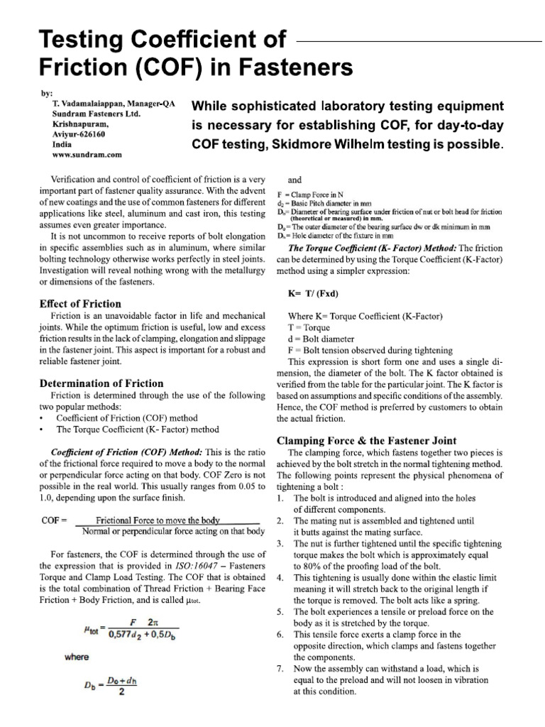 Coeff Friction Management | PDF