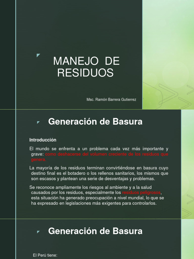 Manejo de Residuos en Perú: Retos y Soluciones | PDF | Residuos | Vertedero