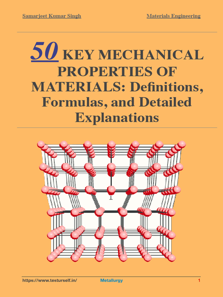 Key Mechanical Properties of Materials | PDF | Deformation (Engineering ...
