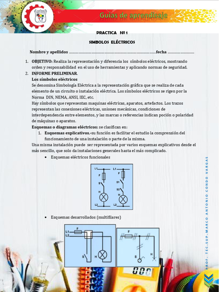 Practica 1 Simbolos Electricos | PDF | Electricidad | Ingenieria Eléctrica