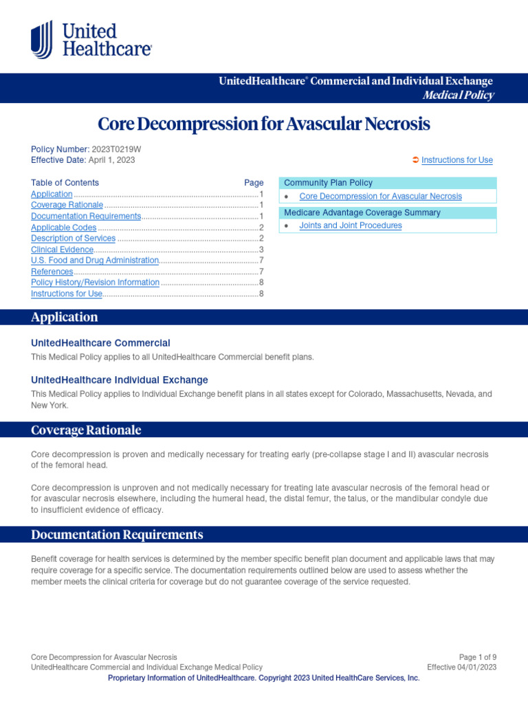 Core Decompression Avascular Necrosis | PDF | Clinical Medicine ...
