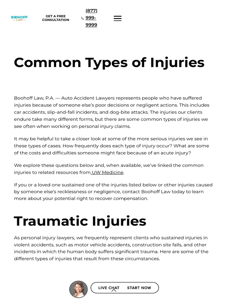 Common Personal Injury Types Explained | PDF | Traumatic Brain Injury ...