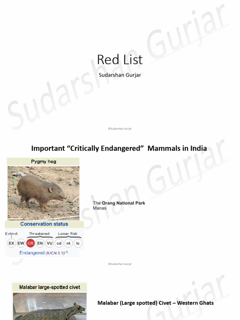 Critically Endangered Species in India | PDF