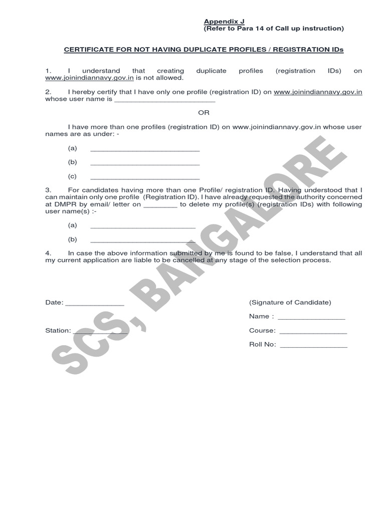No Risk Certificate for SSB Navy | PDF