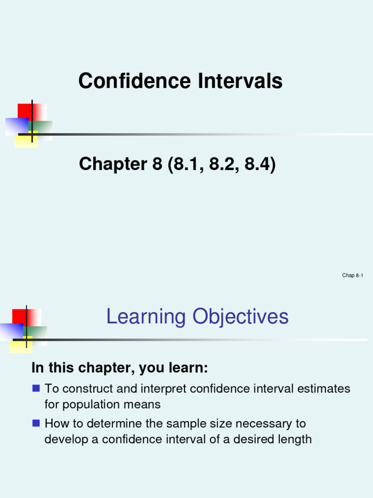 Confidence Intervals for Population Means | PDF | Sample Size ...