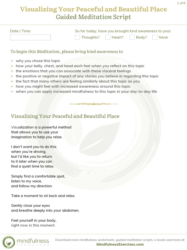 Meditation Visualization | PDF | Meditation | Mindfulness