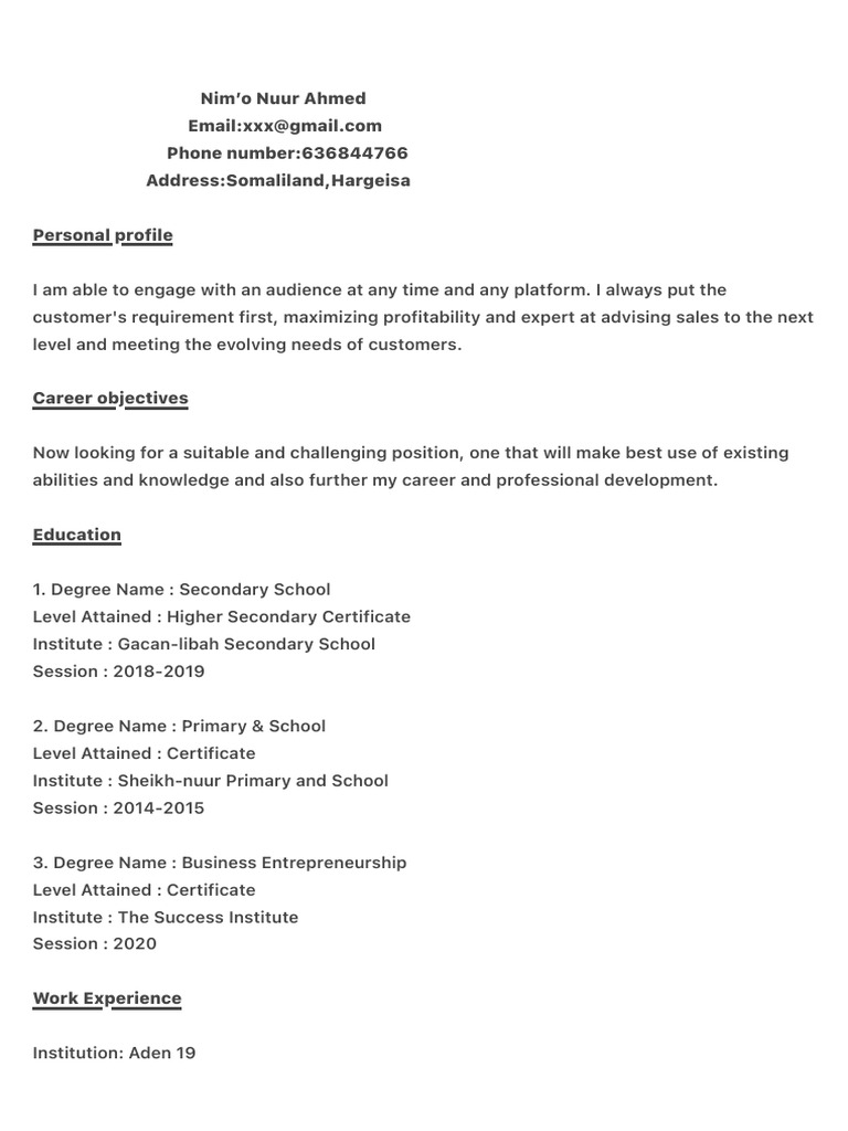 CV Nimo | PDF