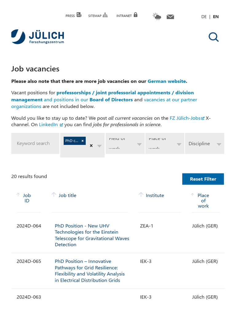 22 PHD Programs at Forschungszentrum J Lich Germany 1719858255 | PDF ...