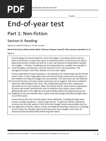 Year 9 English Exam