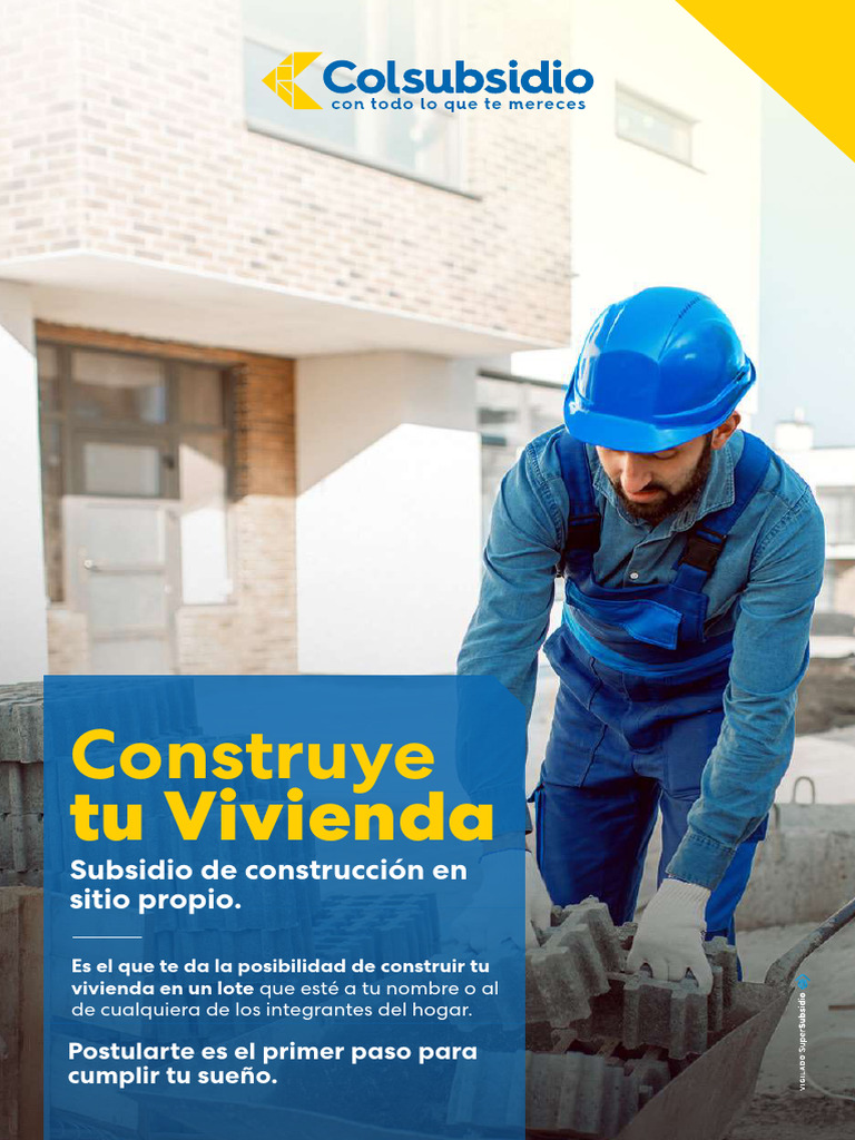 Construye Tu Vivienda Subsidio de Construccion en Sitio Propio | PDF