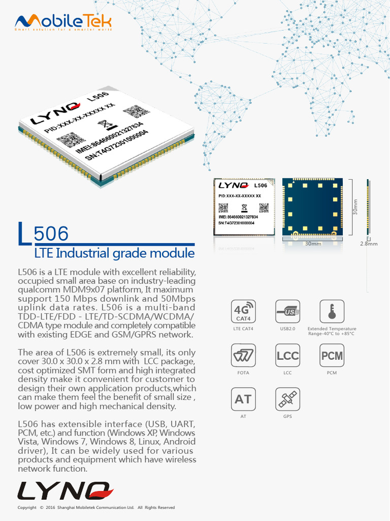 L506 Spec 1709 | Download Free PDF | Lte (Telecommunication) | Internet ...