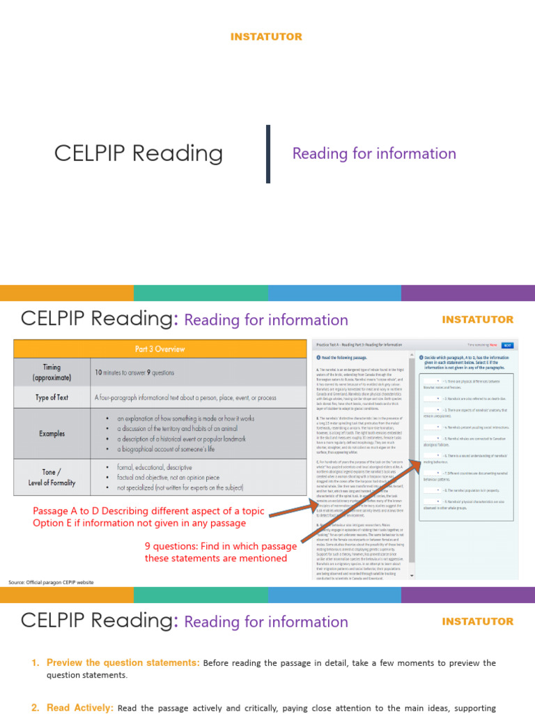 CELPIP Reading Strategies Guide | PDF