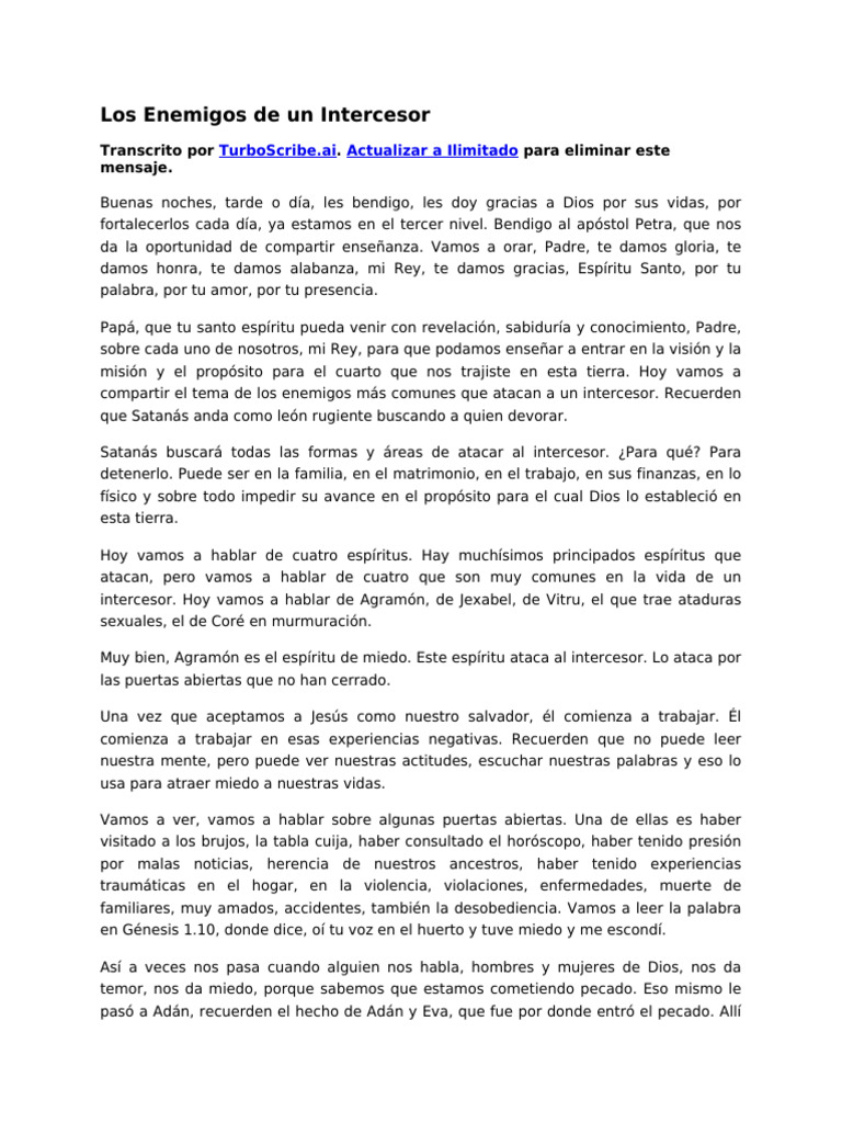 Enemigos Comunes del Intercesor | PDF | Intercesión | Oración